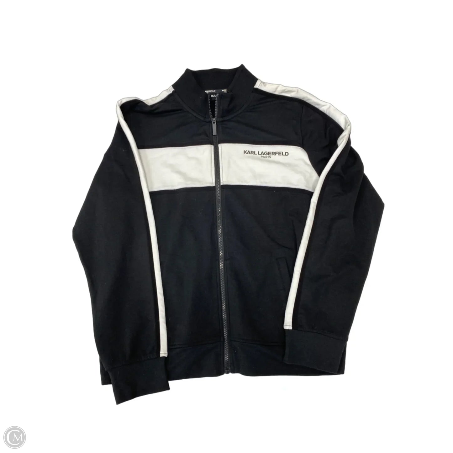 Jacket Designer By Karl Lagerfeld In Black & White, Size: L