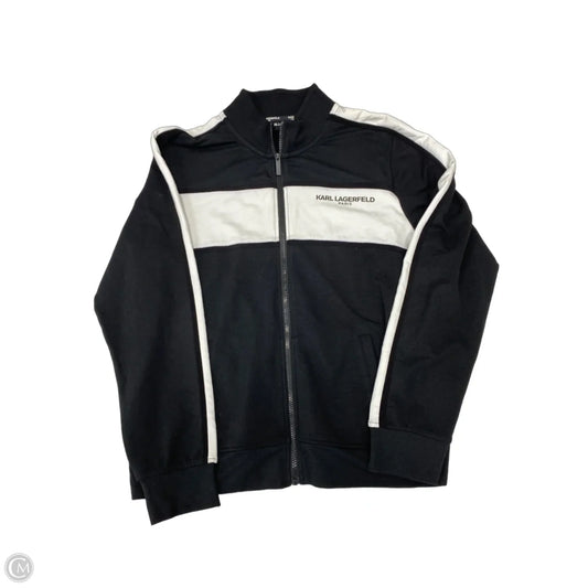 Jacket Designer By Karl Lagerfeld In Black & White, Size: L