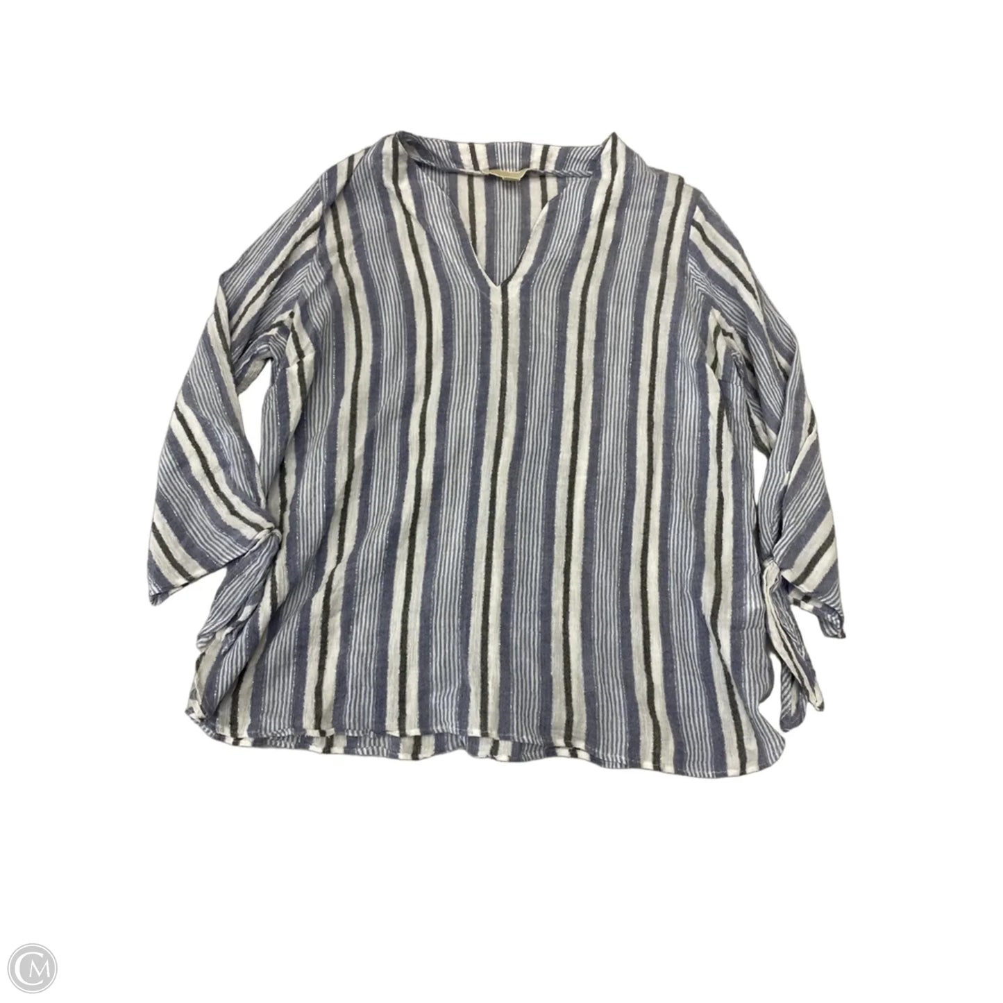 Top 3/4 Sleeve By Michael By Michael Kors In Striped Pattern, Size: Xl