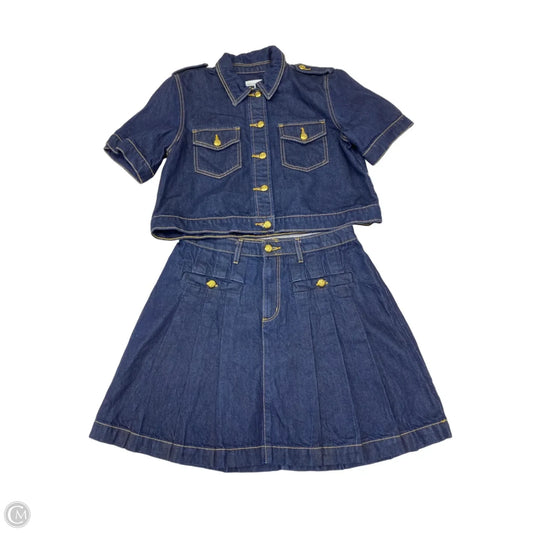 Skirt Set 2pc By Loft In Blue Denim, Size: S