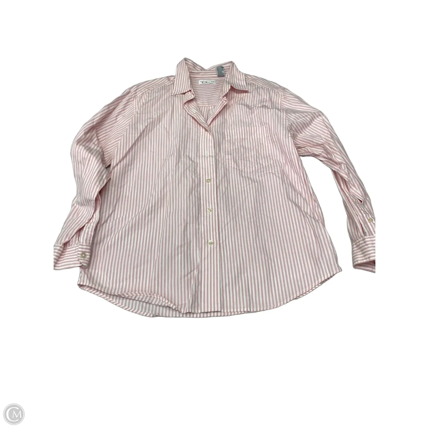 Top Long Sleeve Basic By Talbots In Striped Pattern, Size: M