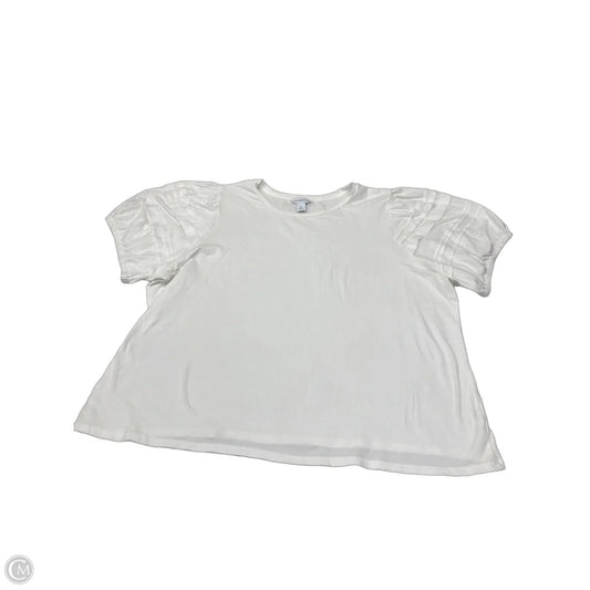 Top Short Sleeve By Liz Claiborne In White, Size: 2x