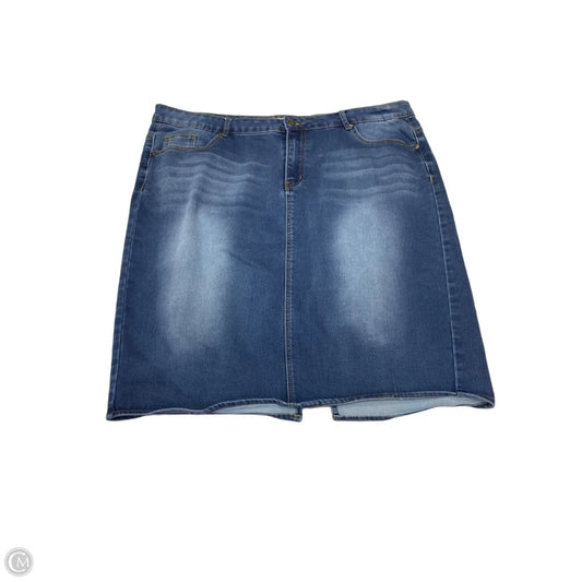 Skirt Mini & Short By Cmf In Blue Denim, Size: 3x