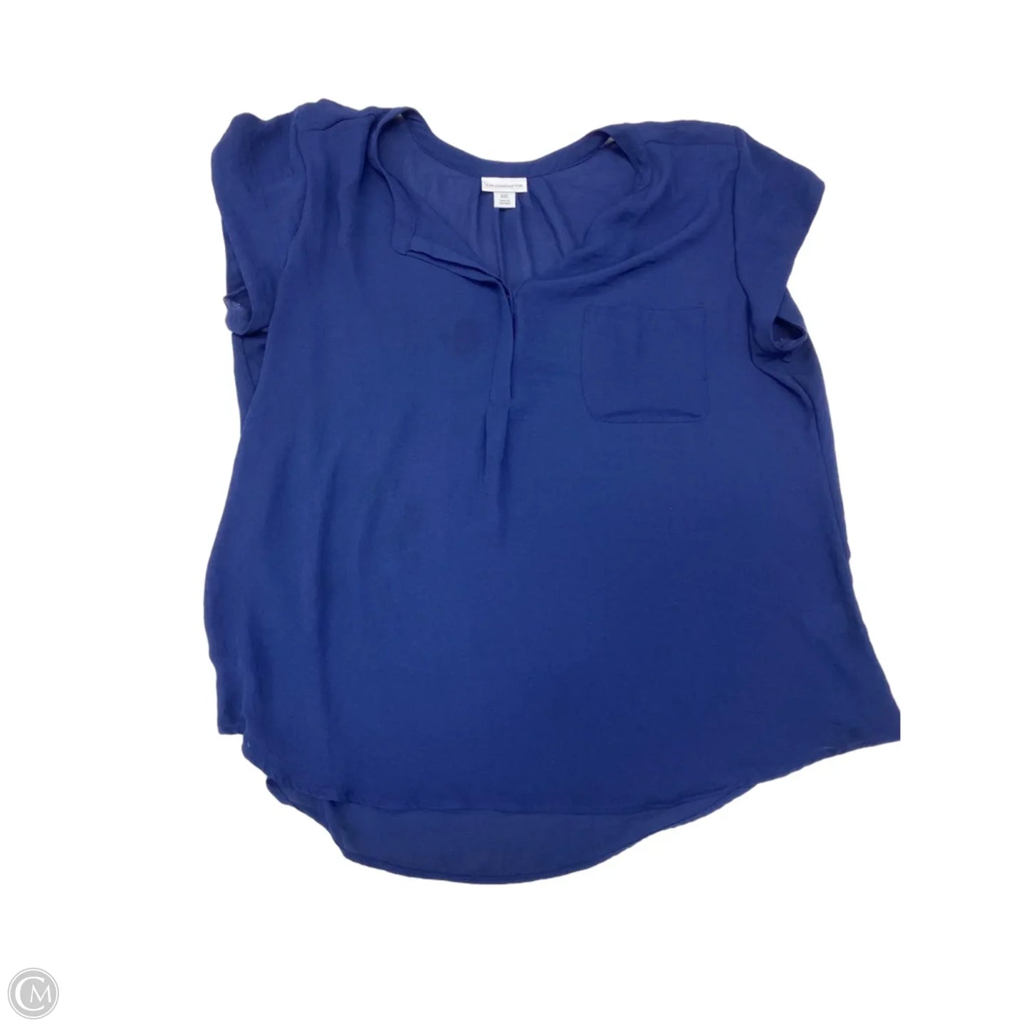 Top 2pc Short Sleeve By Liz Claiborne In Blue, Size: Xxl