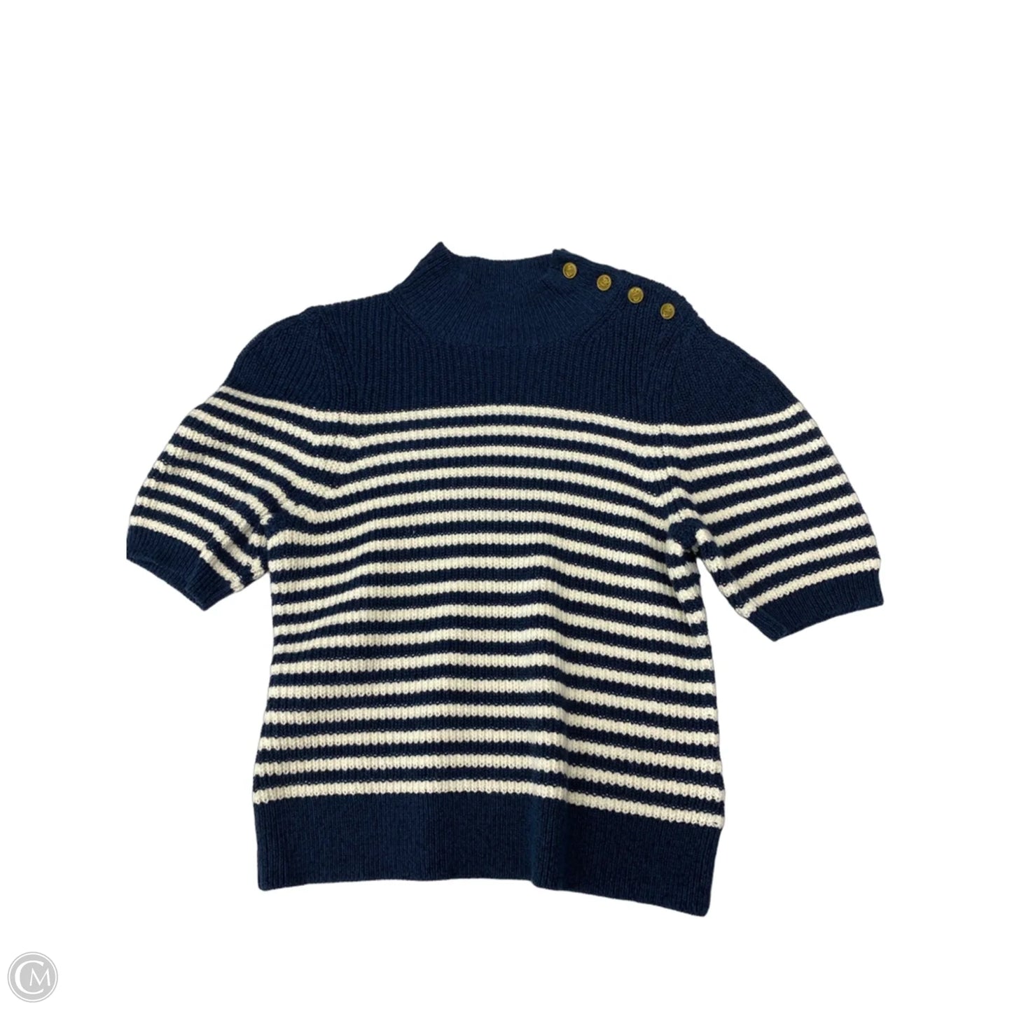 Sweater Short Sleeve By Maeve In Striped Pattern, Size: S