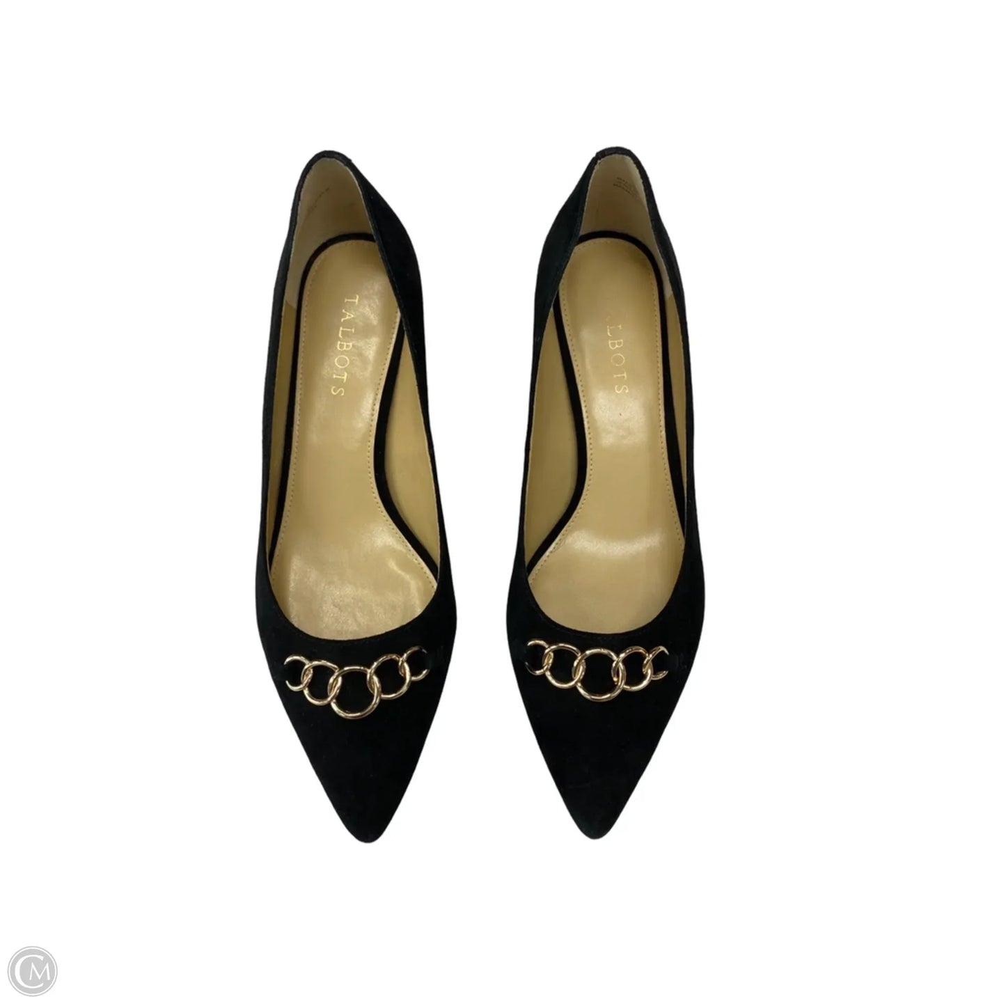 Shoes Heels Kitten By Talbots In Black & Gold, Size: 9.5