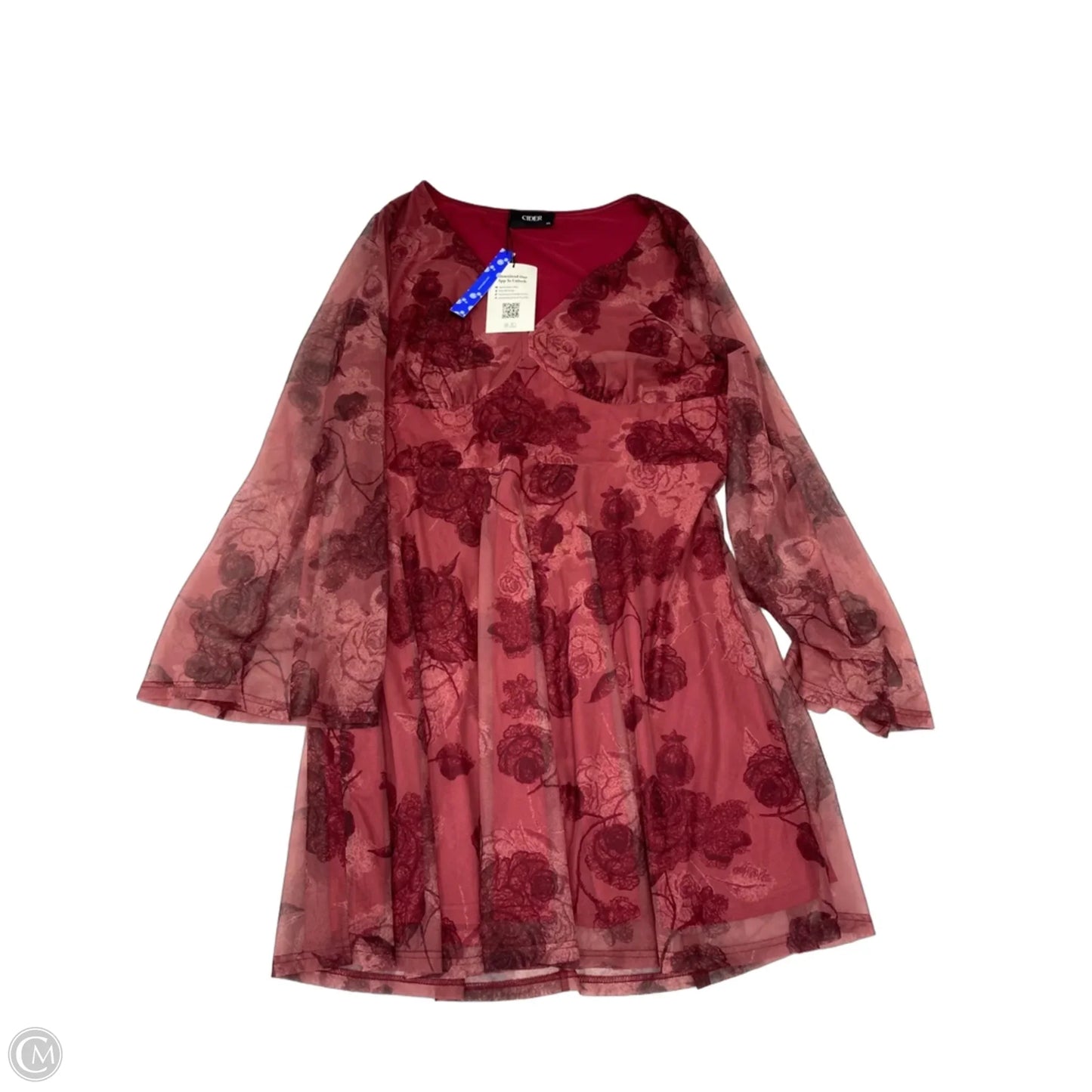 Dress Casual Short By Cider In Maroon, Size: 2x