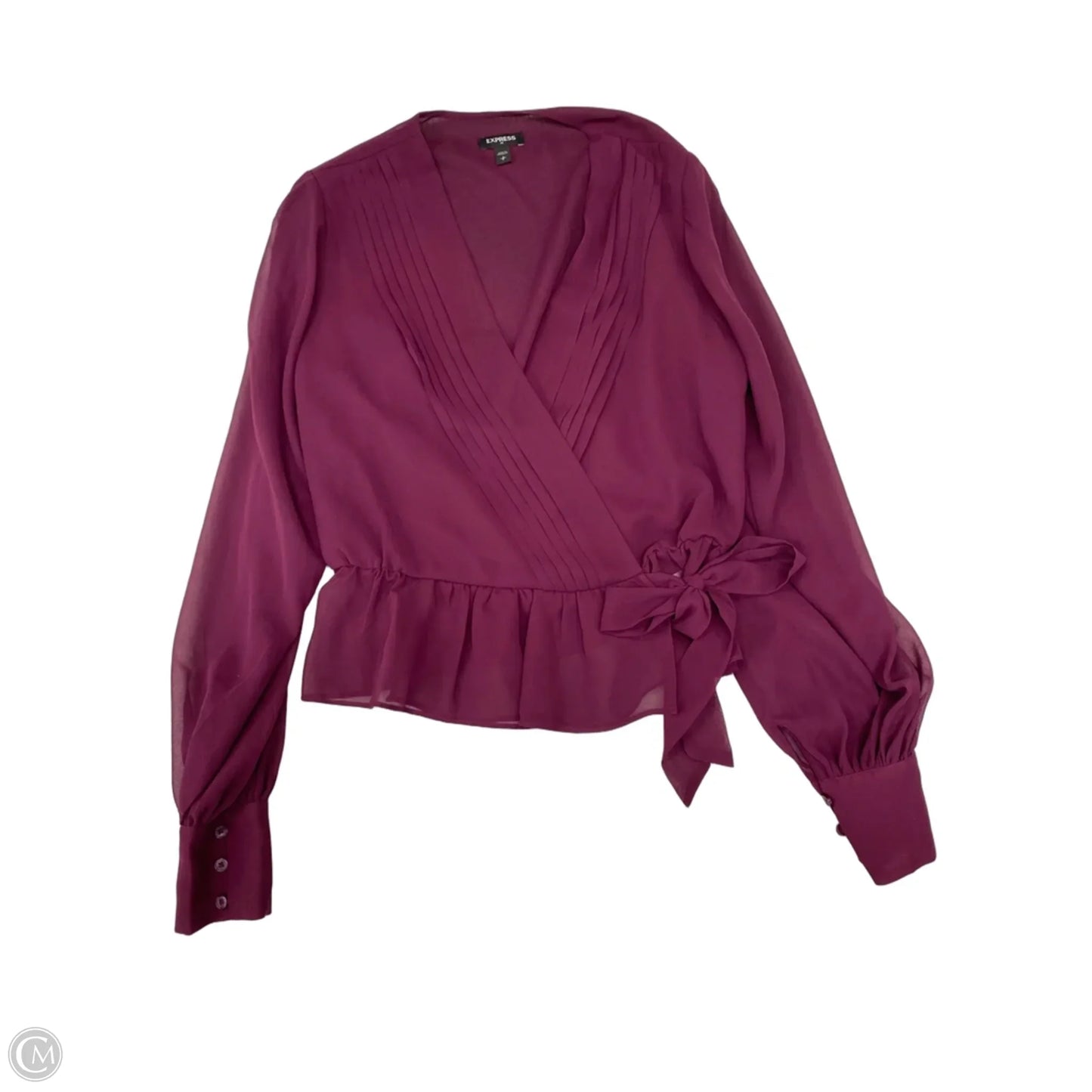 Top Long Sleeve By Express In Maroon, Size: S