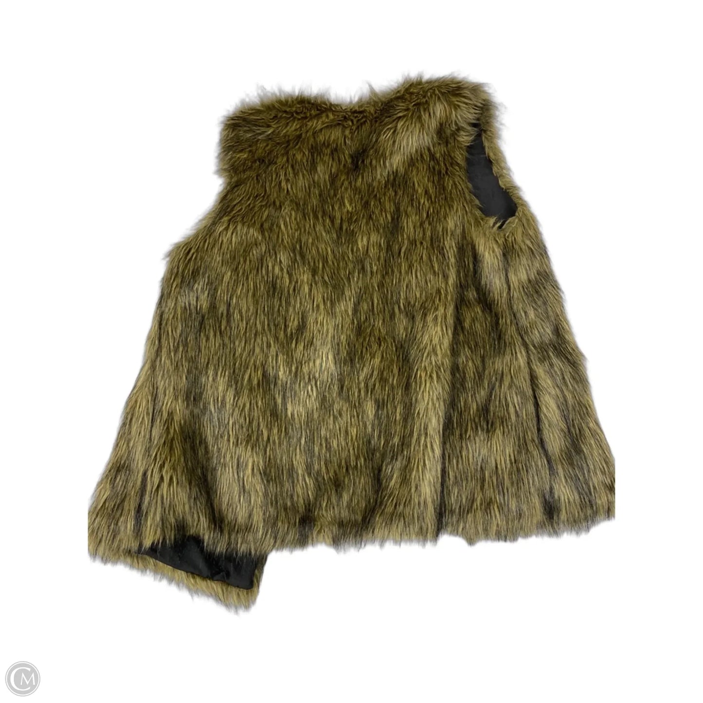 Vest Faux Fur & Sherpa By Jack In Black & Tan, Size: L