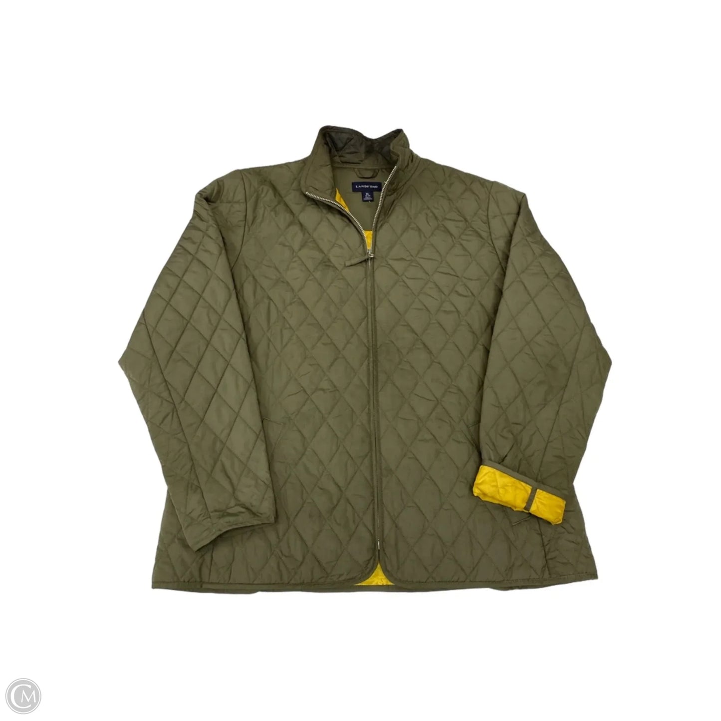 Jacket Puffer & Quilted By Lands End In Green, Size: Xl