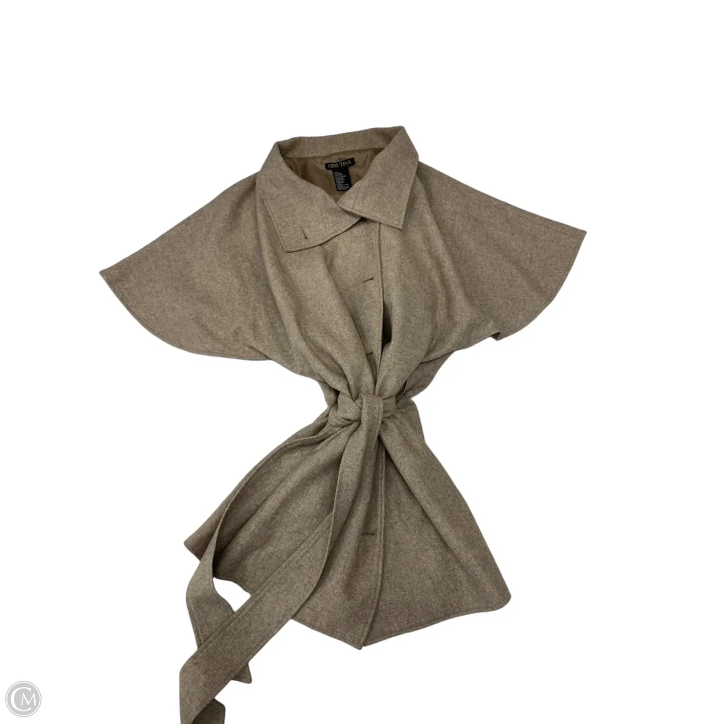 Coat Wool By Miss Tina In Beige, Size: M