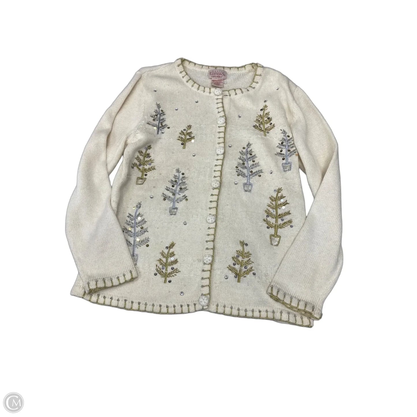 Cardigan By Basic Editions In Cream, Size: M