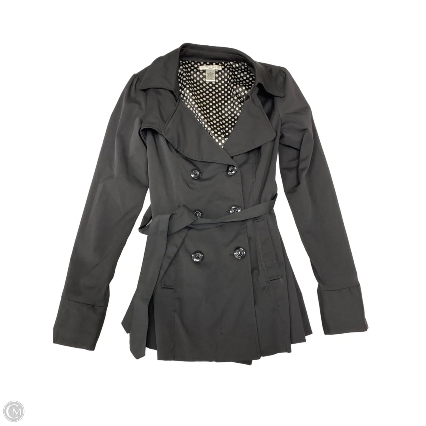Coat Trench Coat By Vertigo In Black, Size: M