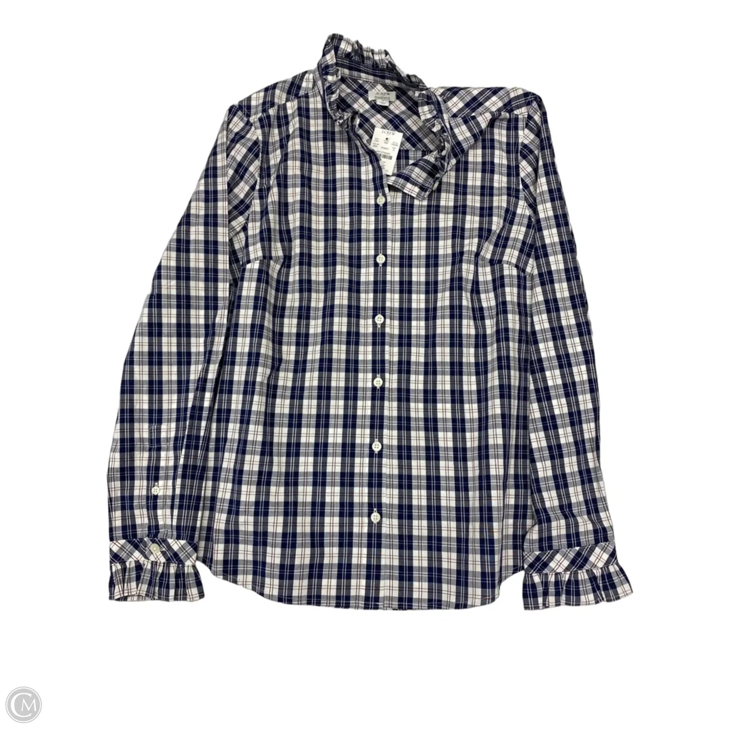 Top Long Sleeve By J. Crew In Plaid Pattern, Size: S