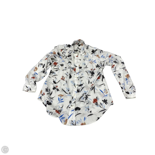 Blouse Long Sleeve By Ann Taylor In White, Size: M