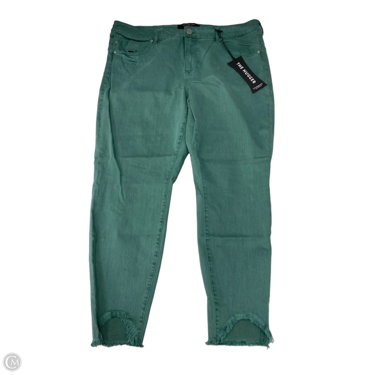 Jeans Straight By Liverpool In Green, Size: 20