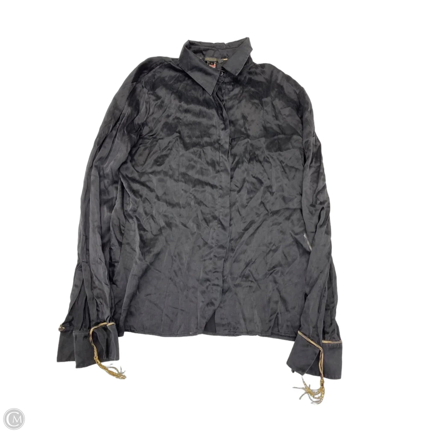 Blouse Designer By Roberto Cavalli In Black, Size: L