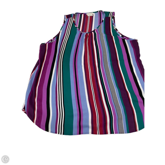 Blouse Sleeveless By Van Heusen In Striped Pattern, Size: Xl