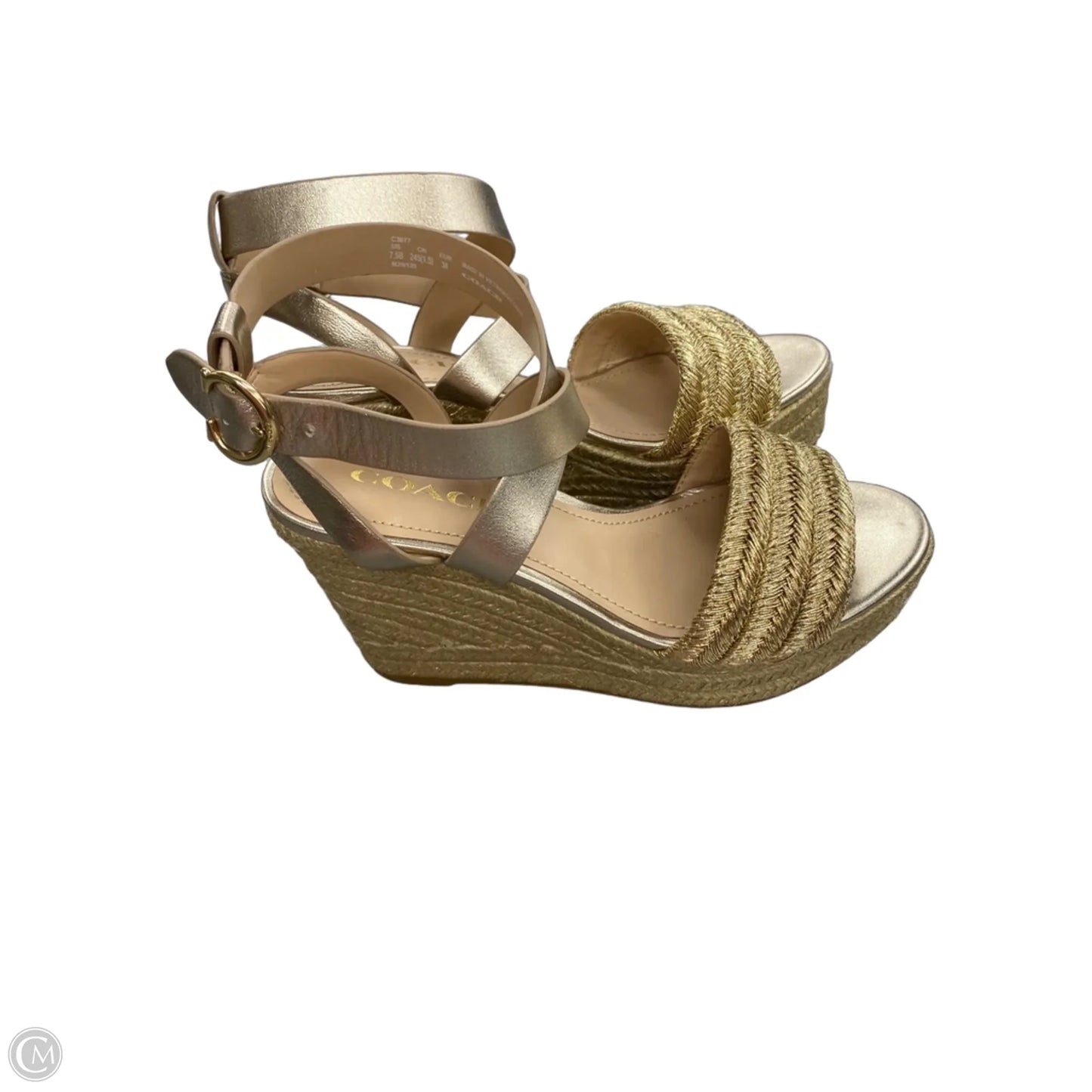 Shoes Designer By Coach In Gold, Size: 7.5