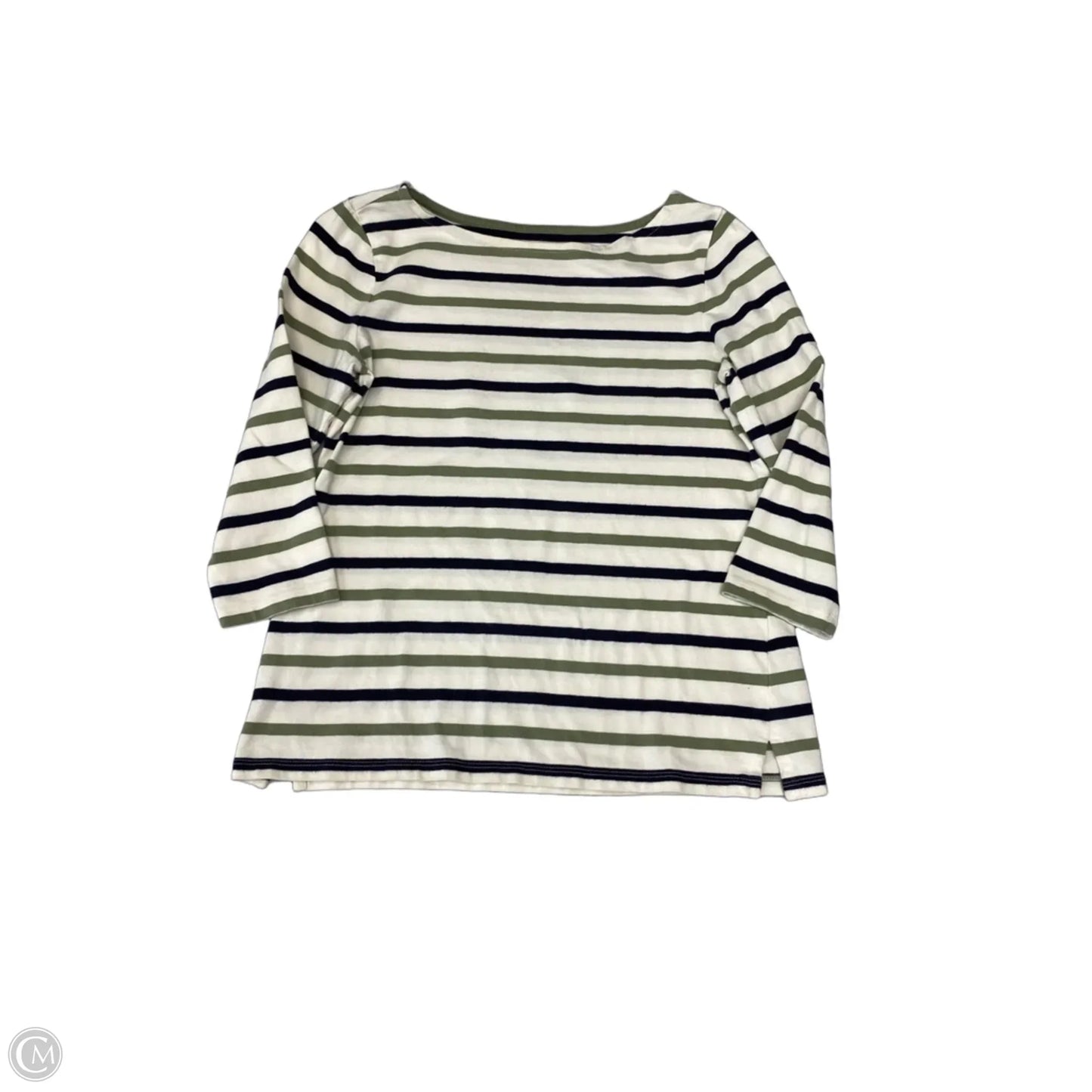 Top 3/4 Sleeve By Talbots In Striped Pattern, Size: Sp