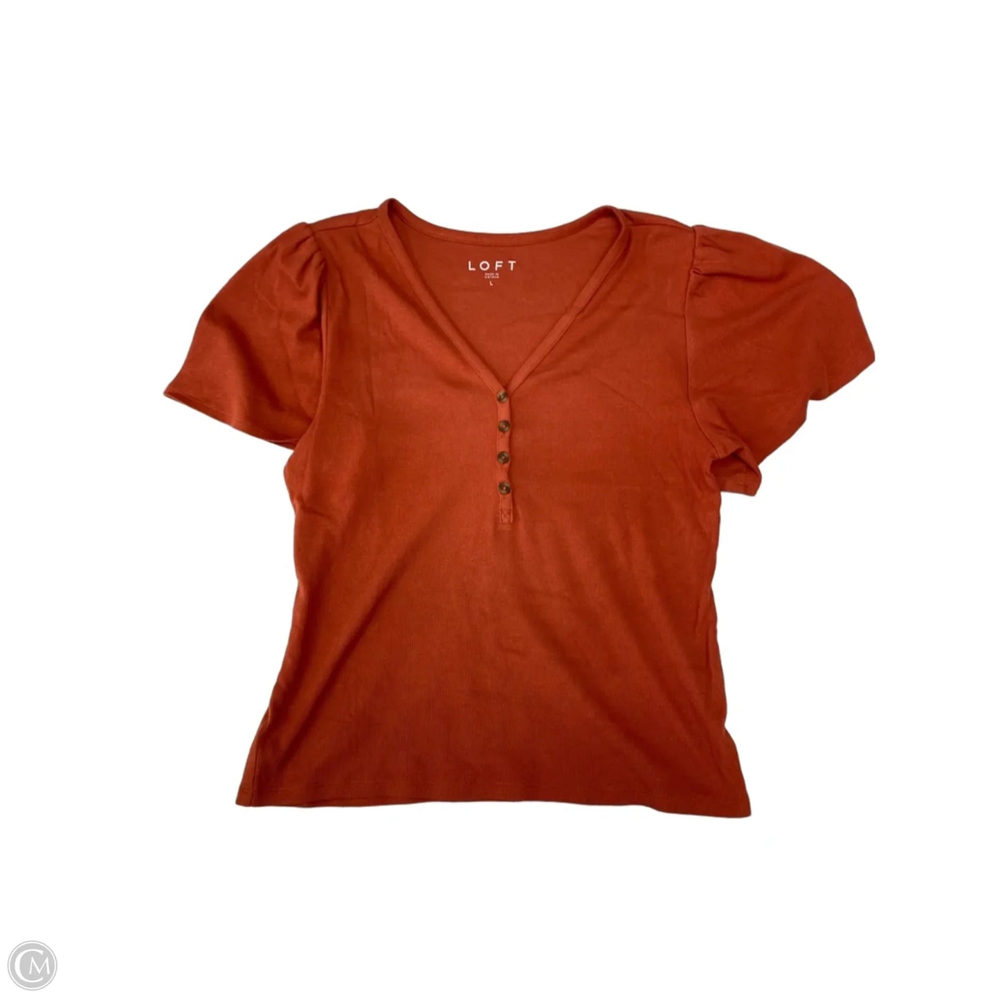 Top Short Sleeve By Loft In Orange, Size: L