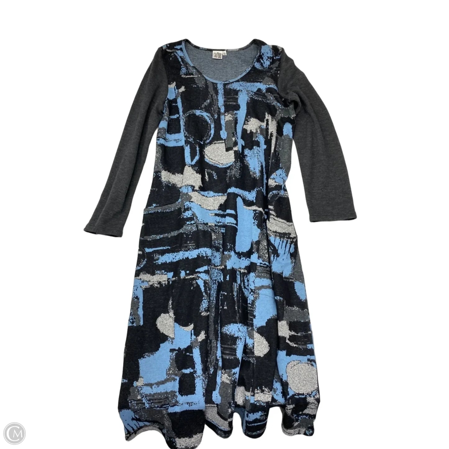 Dress Casual Maxi By Parsley & Sage In Blue & Grey, Size: L