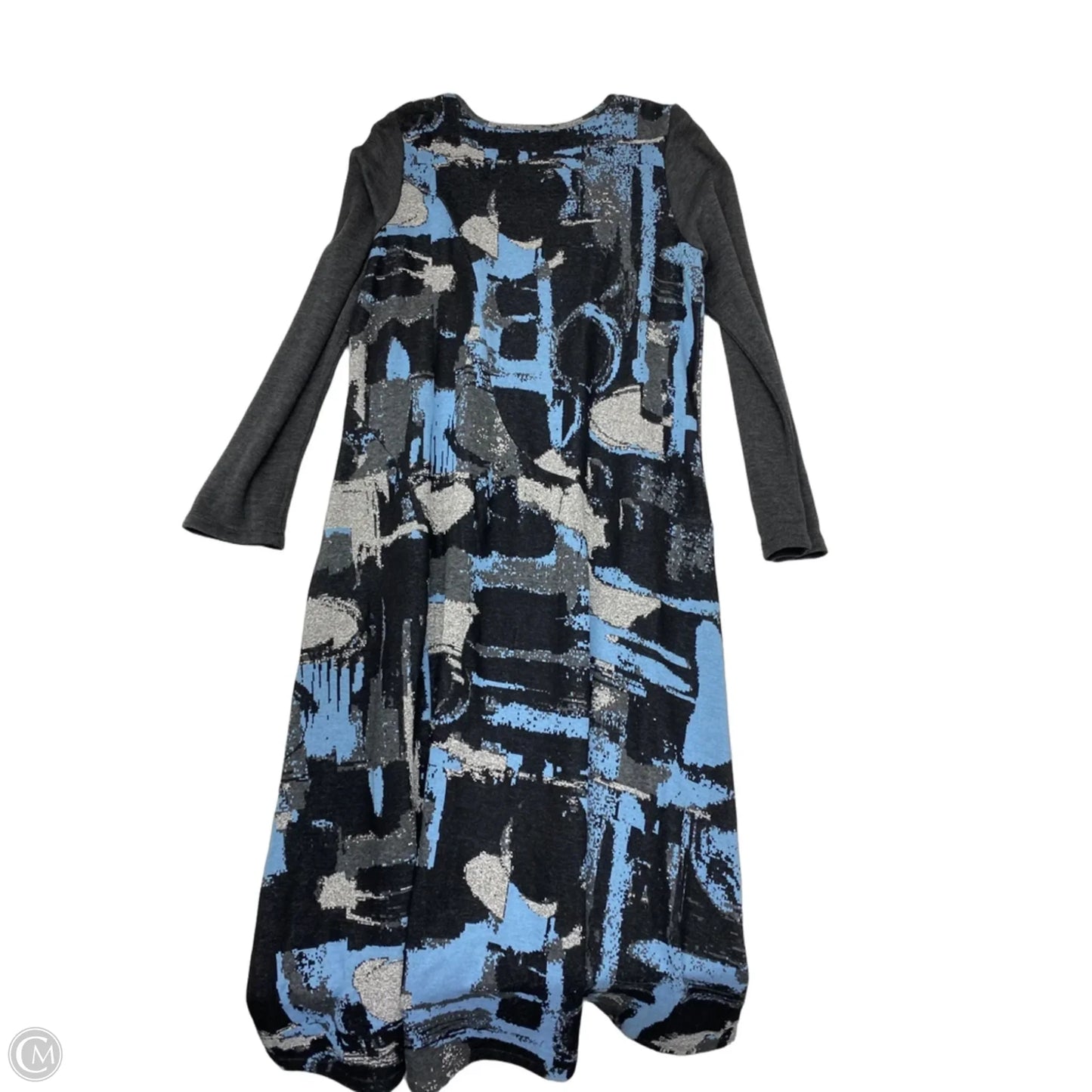 Dress Casual Maxi By Parsley & Sage In Blue & Grey, Size: L