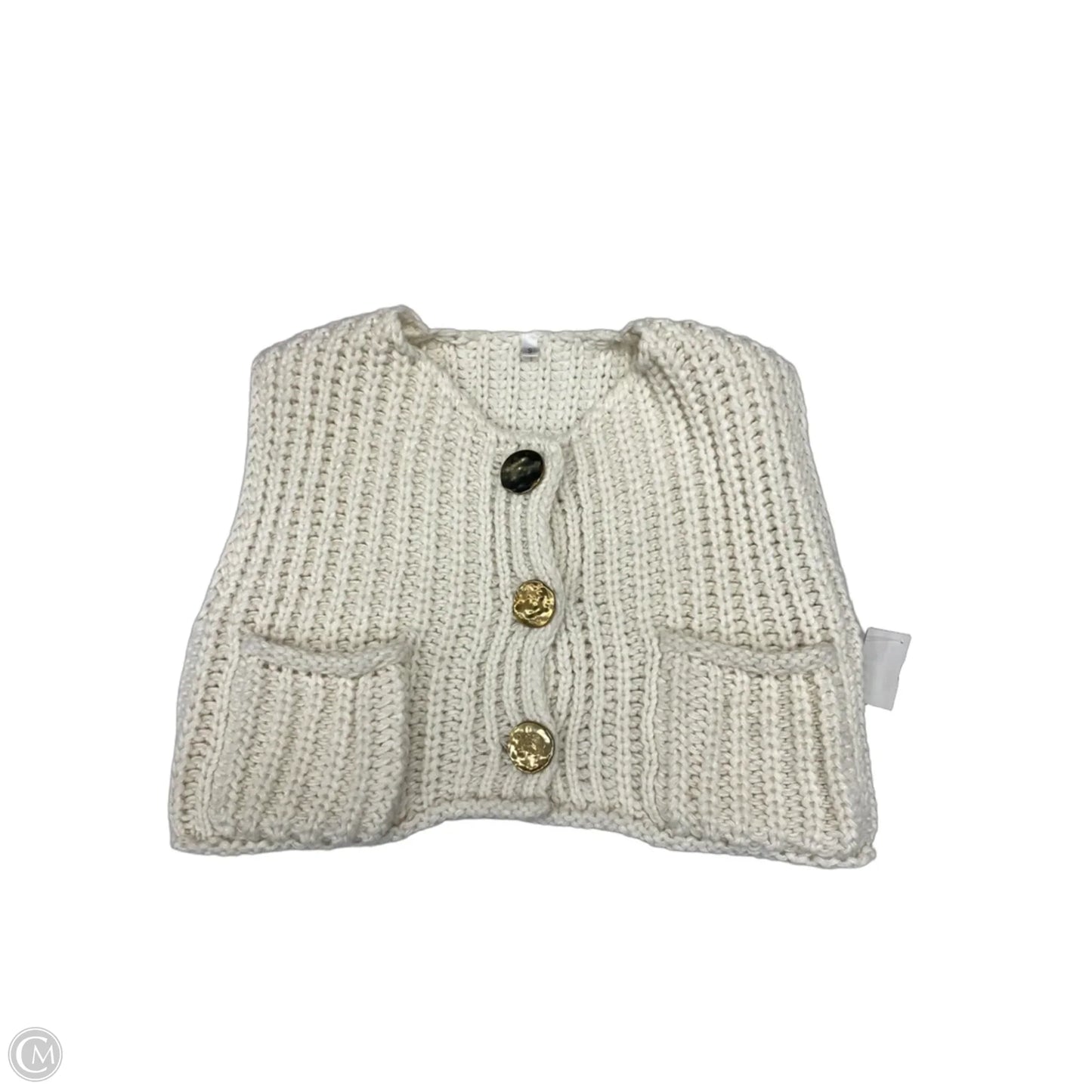 Vest Sweater By Clothes Mentor In Cream, Size: S