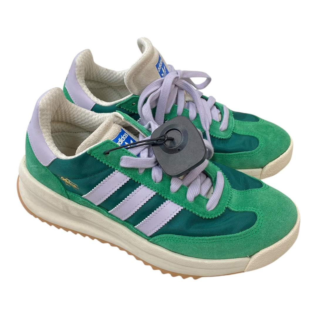 Shoes Athletic By Adidas In Green & Tan, Size:7.5