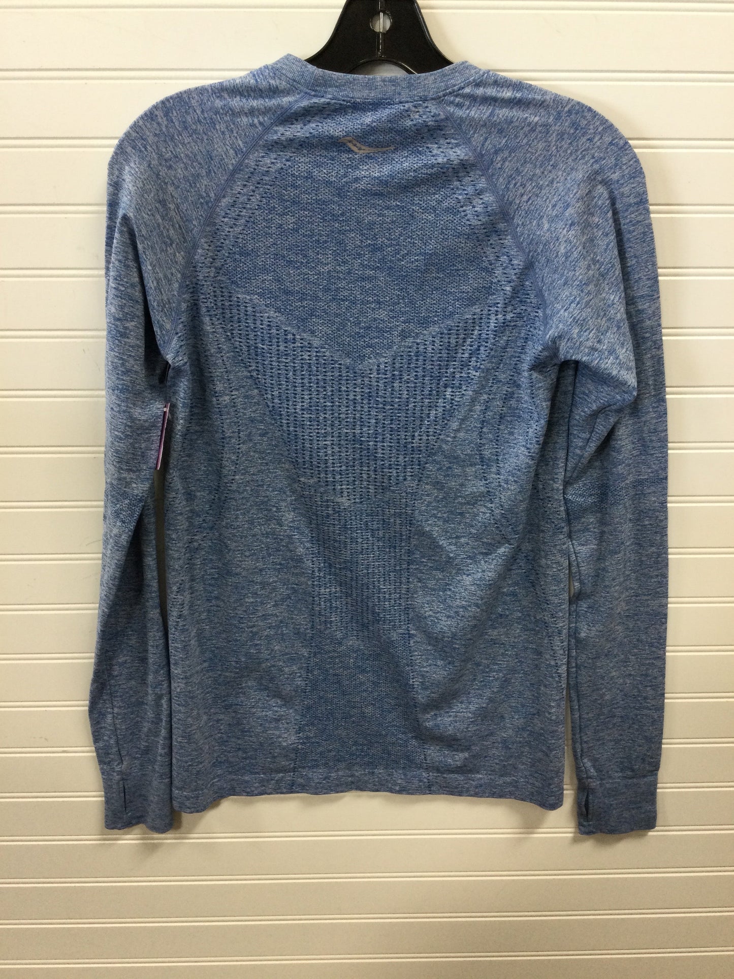 Athletic Top Ls Collar By Saucony In Blue, Size:M