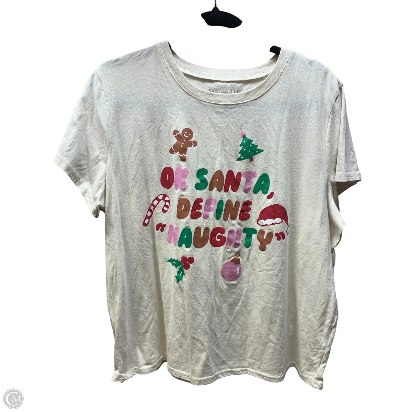 Top Short Sleeve By Clothes Mentor In Cream, Size: Xxl