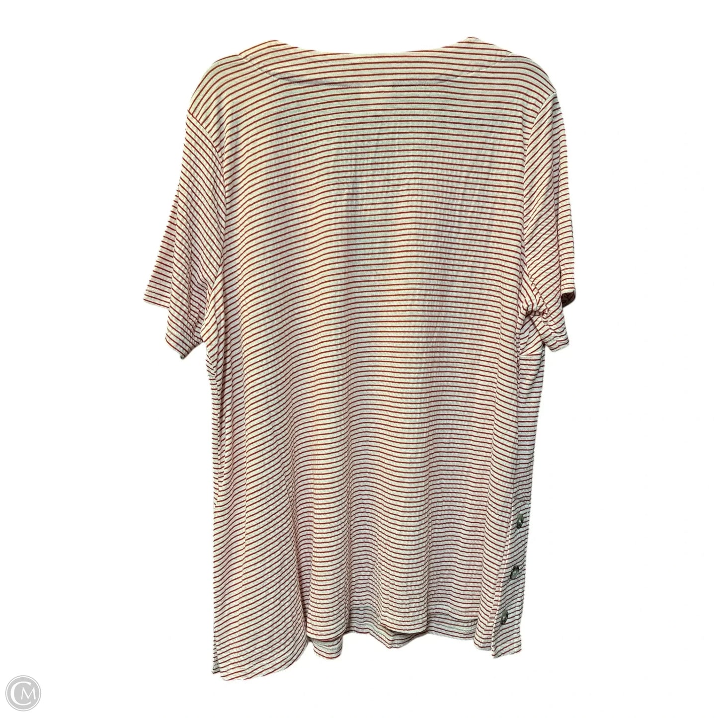 Top Short Sleeve By Avenue In Red & White, Size: 2x