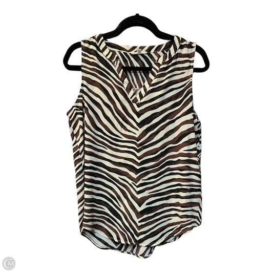 Blouse Sleeveless By Maurices In Zebra Print, Size: M