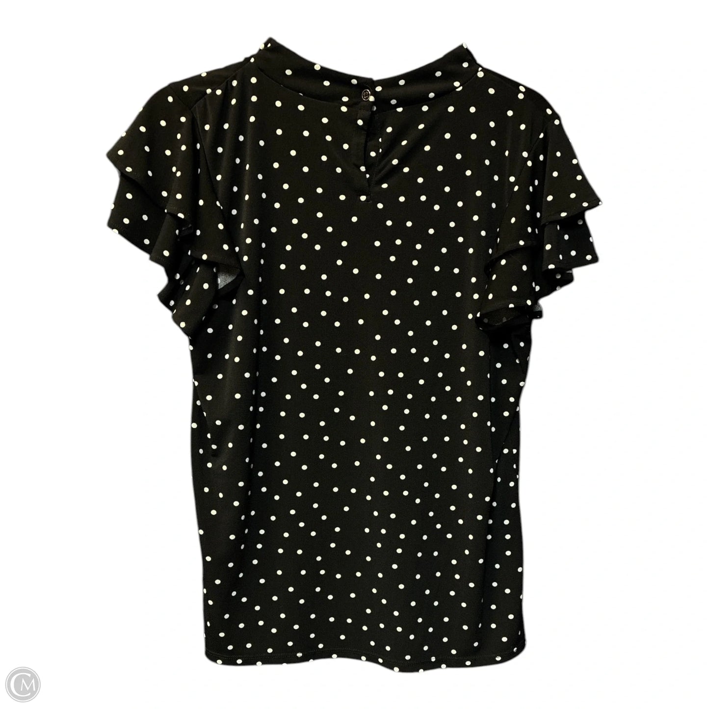 Blouse Short Sleeve By Adrianna Papell In Black, Size: M