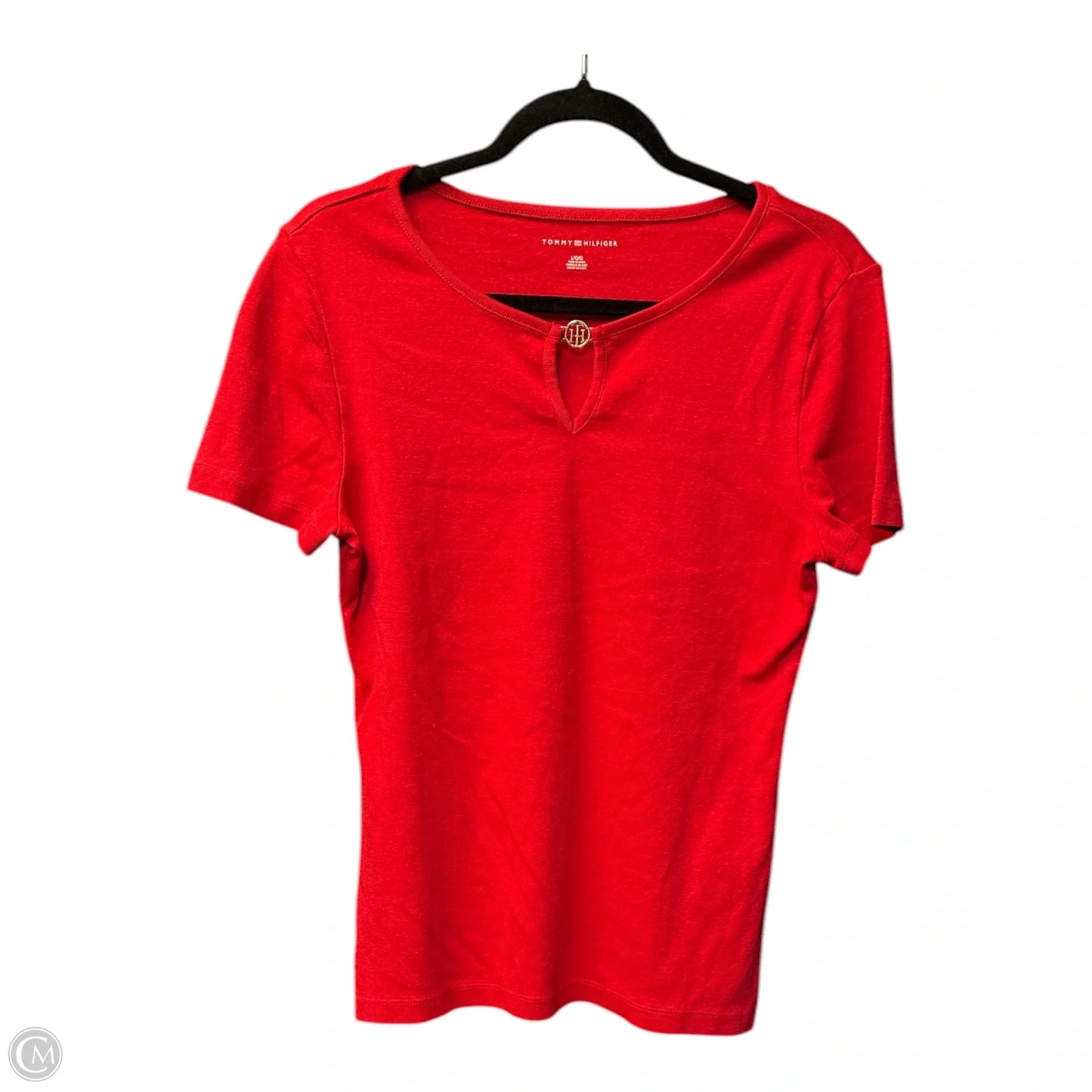Top Short Sleeve By Tommy Hilfiger In Red, Size: L
