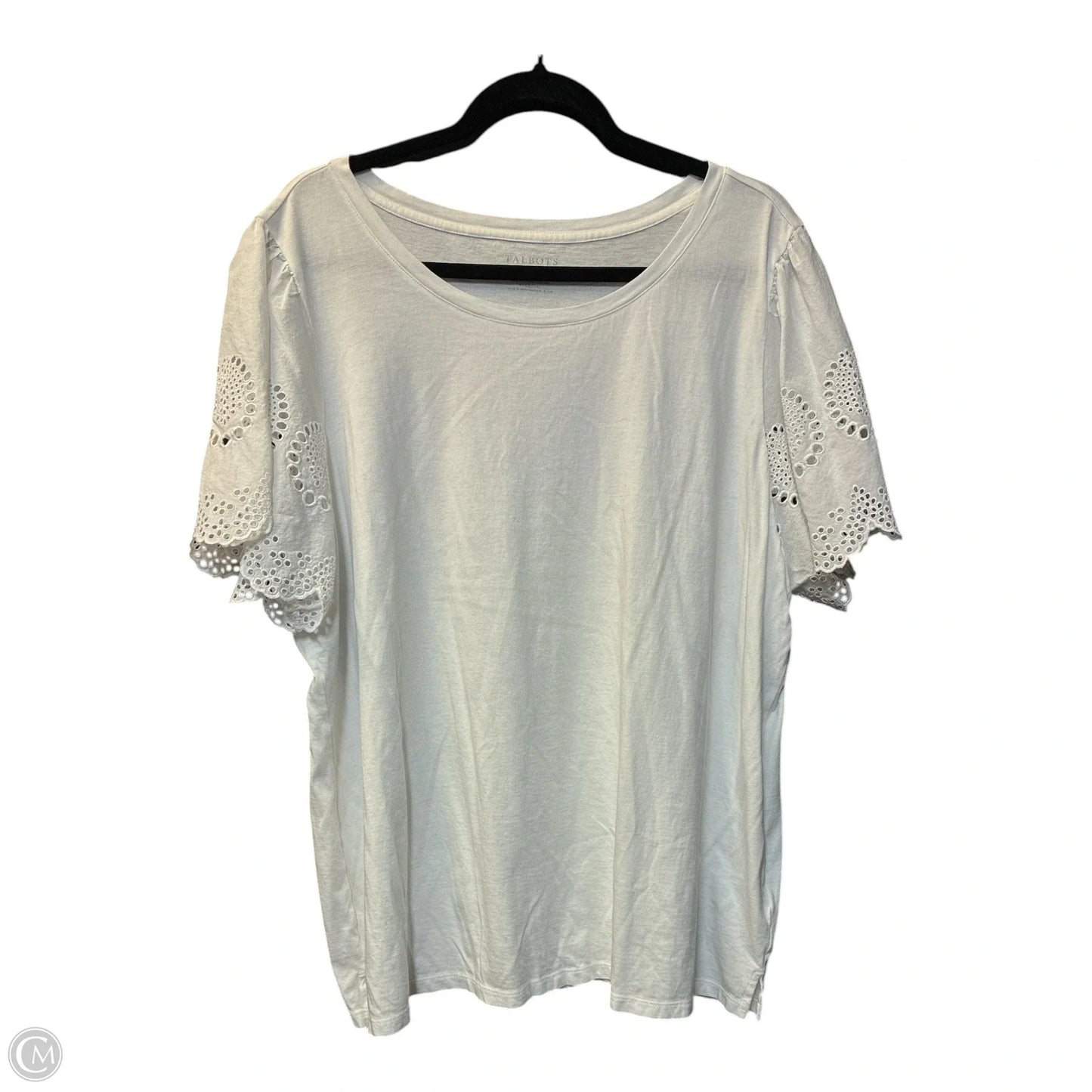 Top Short Sleeve By Talbots In White, Size: 3x