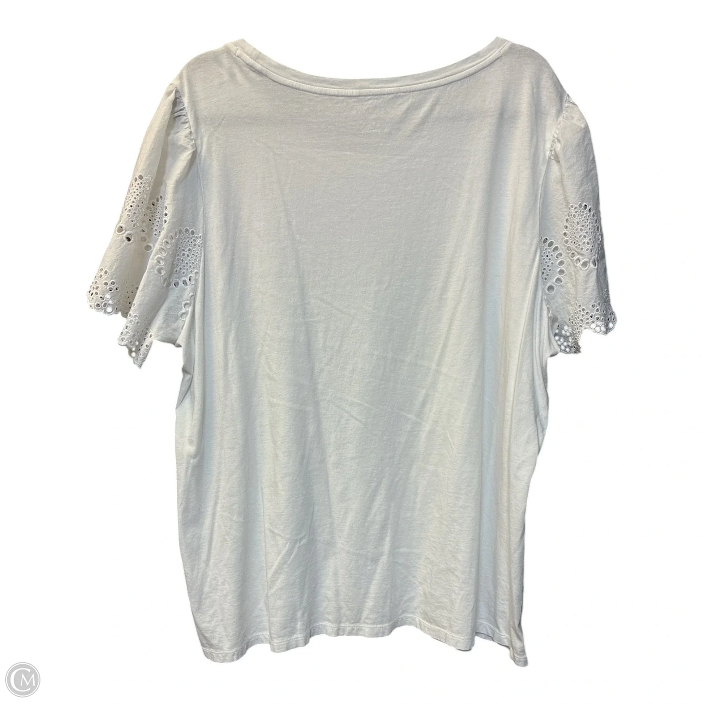 Top Short Sleeve By Talbots In White, Size: 3x
