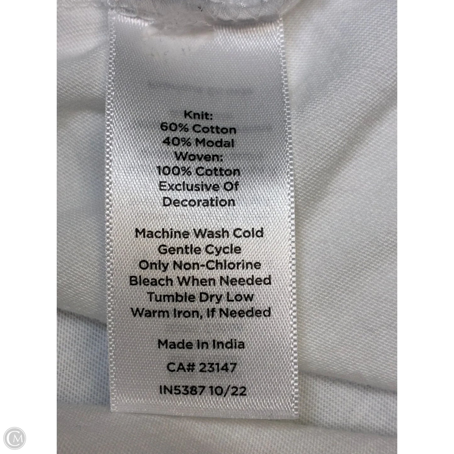 Top Short Sleeve By Talbots In White, Size: 3x