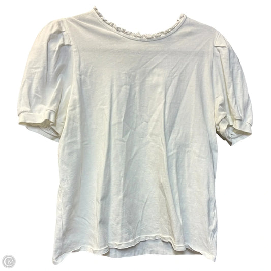 Top Short Sleeve By Who What Wear In White, Size: L