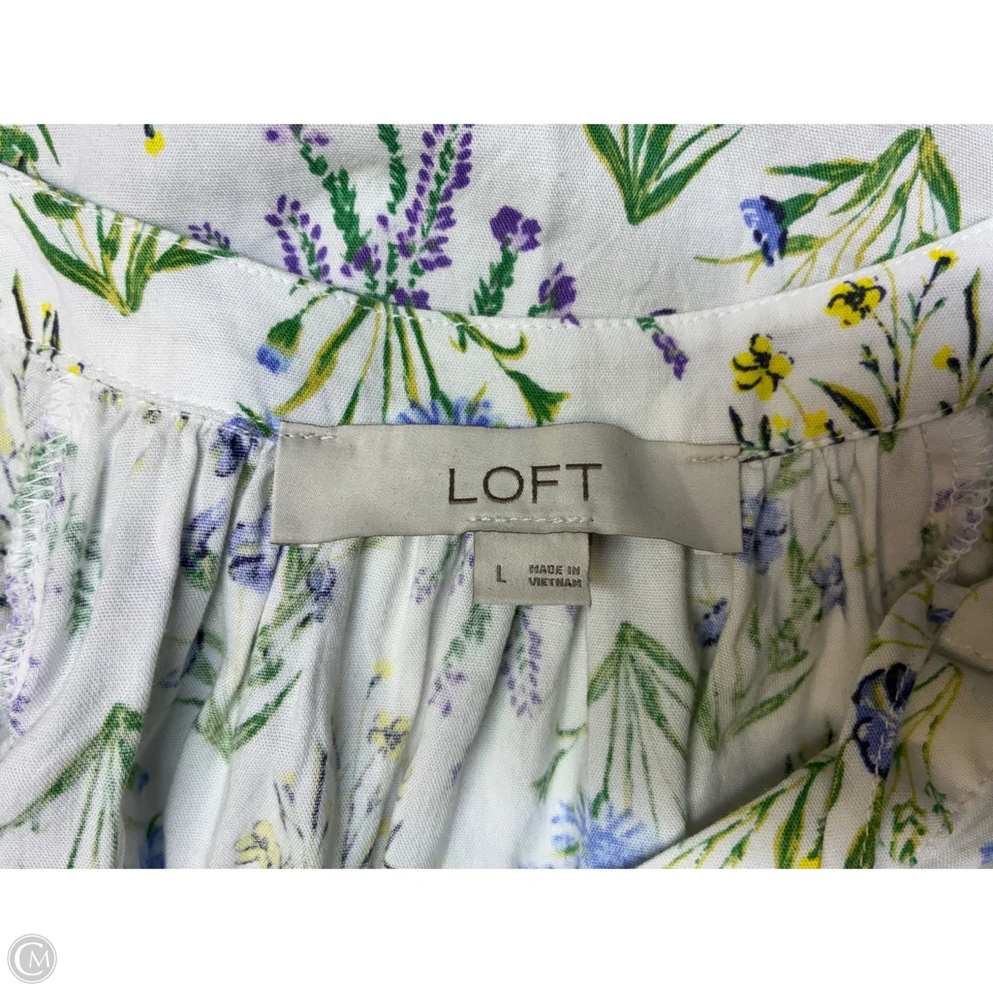 Top Short Sleeve By Loft In Floral Print, Size: L