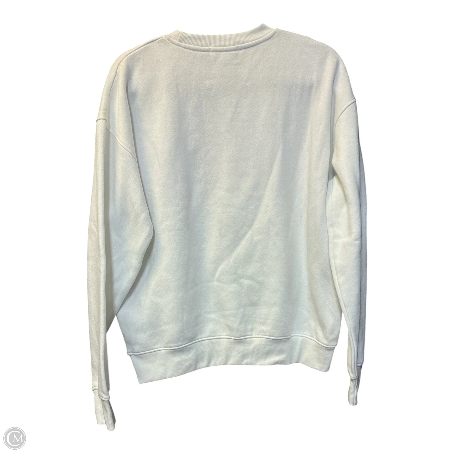 Sweatshirt Crewneck By Clothes Mentor In White, Size: M