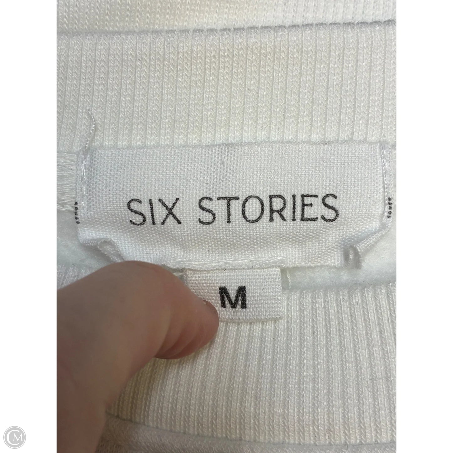 Sweatshirt Crewneck By Clothes Mentor In White, Size: M