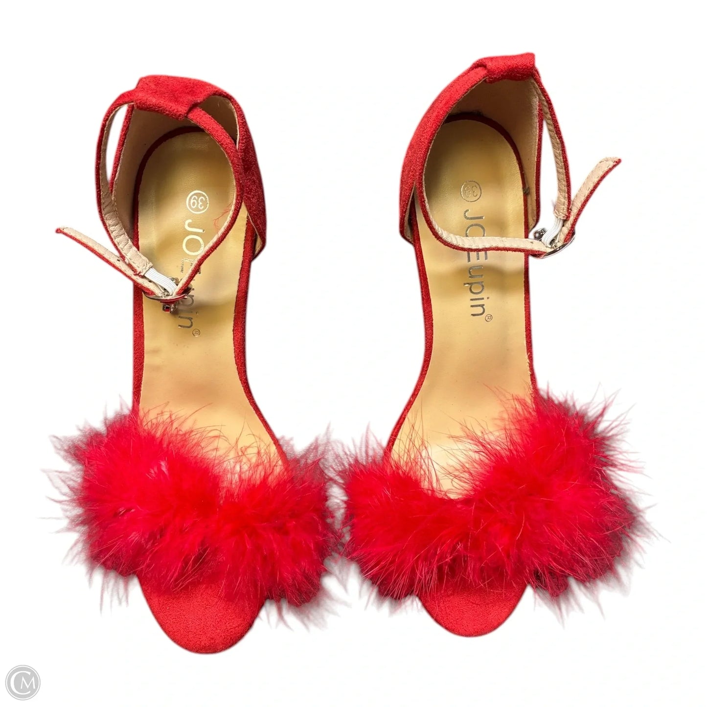 Sandals Heels Stiletto By Cme In Red, Size: 8.5