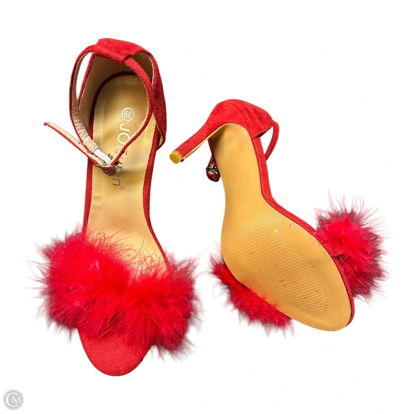 Sandals Heels Stiletto By Cme In Red, Size: 8.5