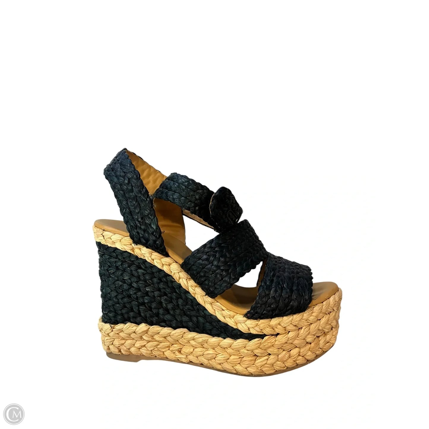 Sandals Heels Stiletto By Polo Ralph Lauren In Blue & Tan, Size: 7.5