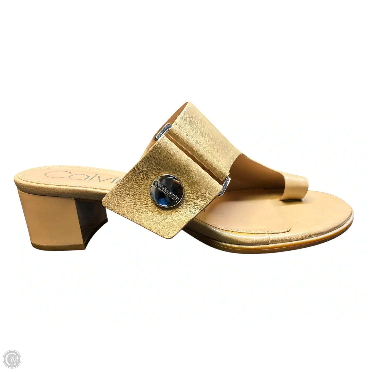 Sandals Heels Block By Calvin Klein In Tan, Size: 8.5