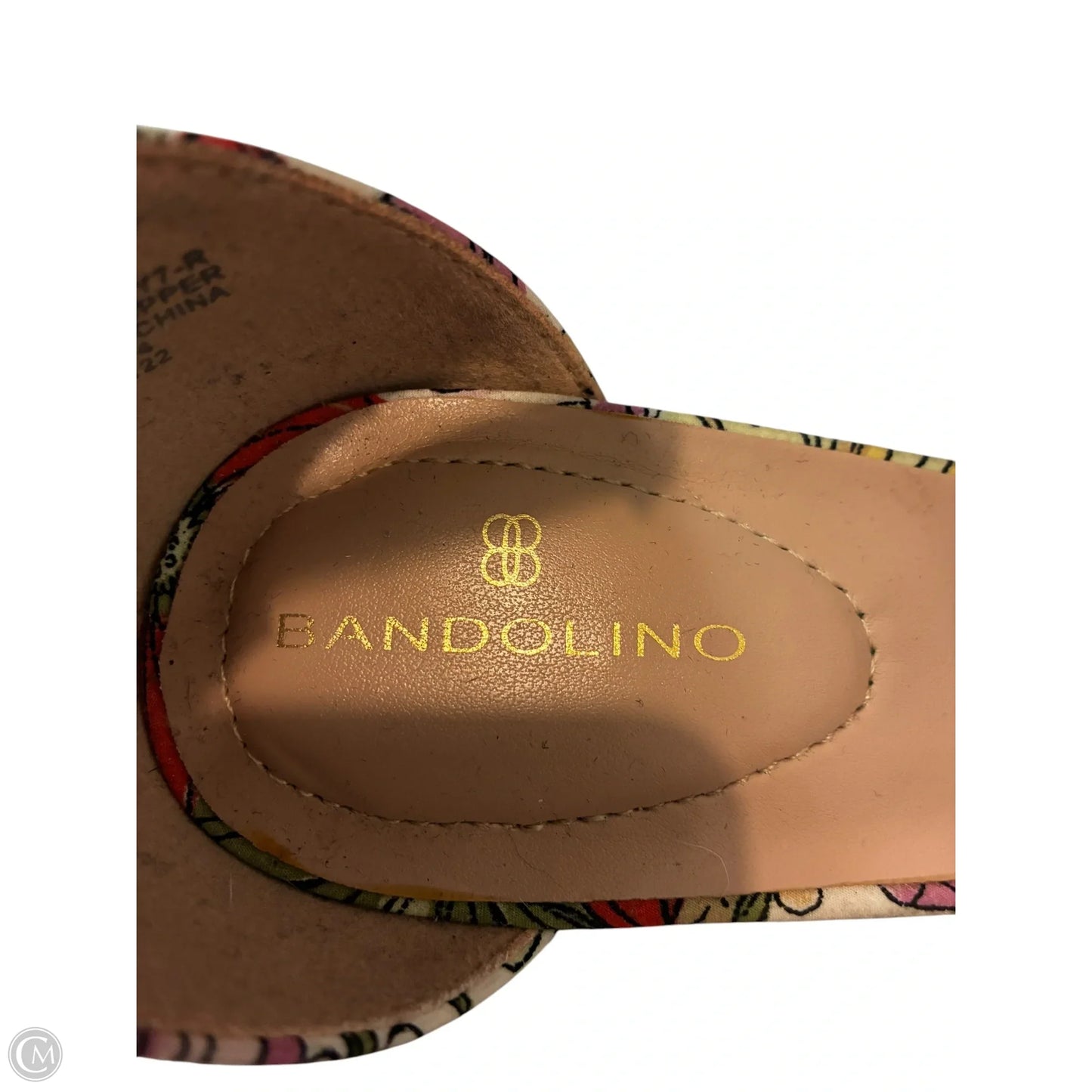 Sandals Heels Block By Bandolino In Floral Print, Size: 8.5