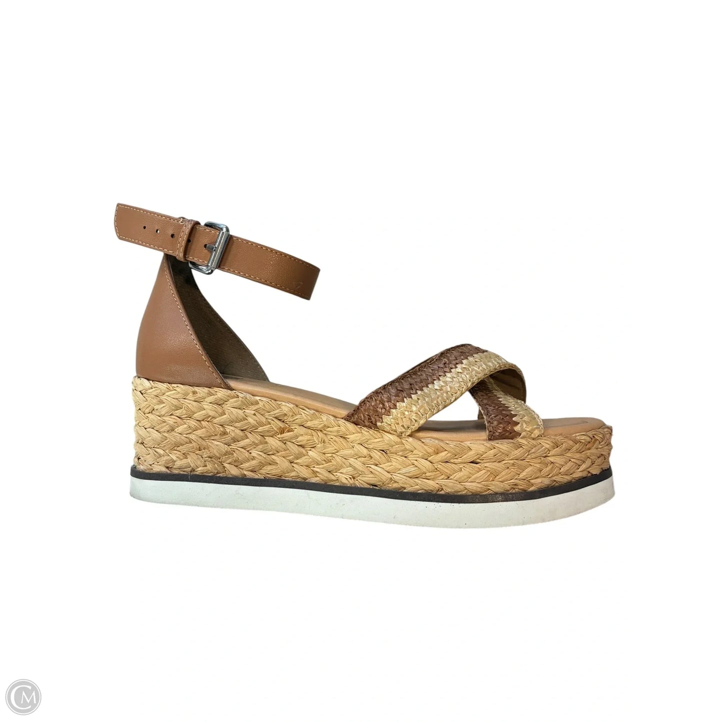 Sandals Heels Wedge By Dolce Vita In Brown & Tan, Size: 9.5
