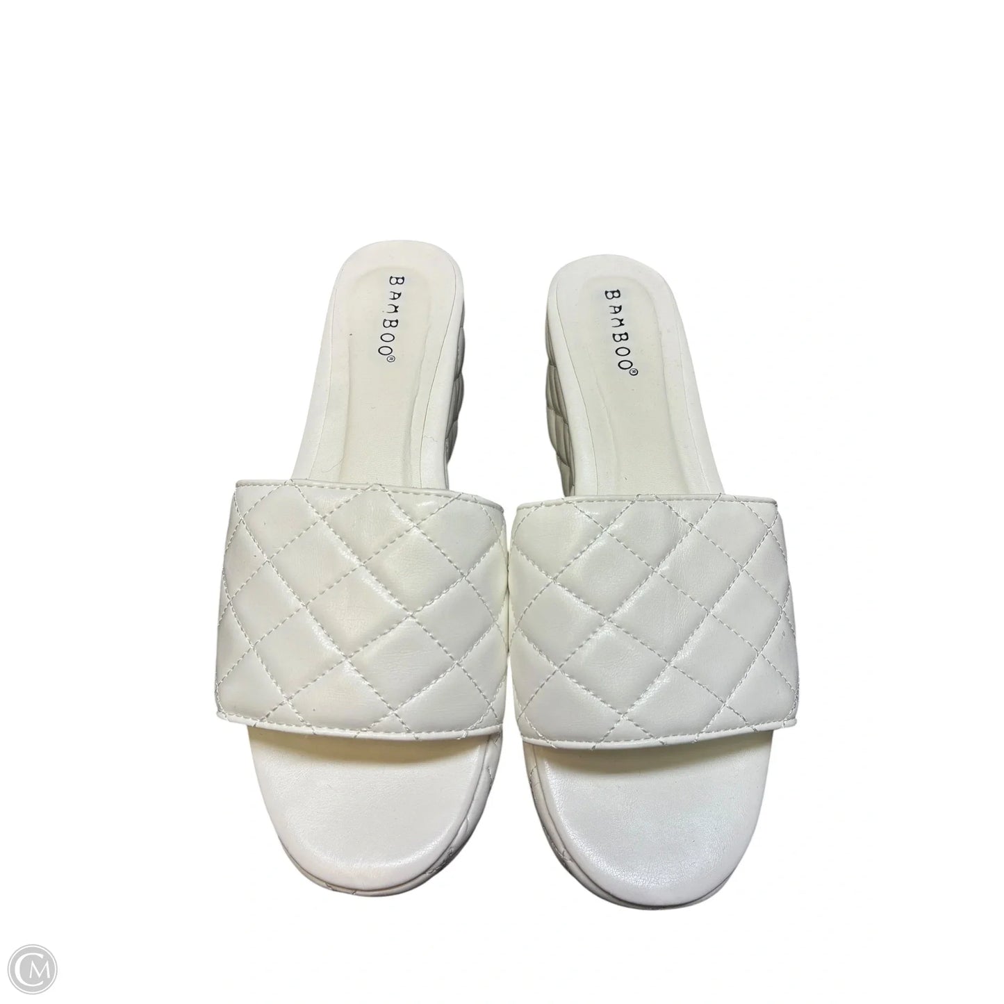 Sandals Heels Block By Bamboo In White, Size: 8