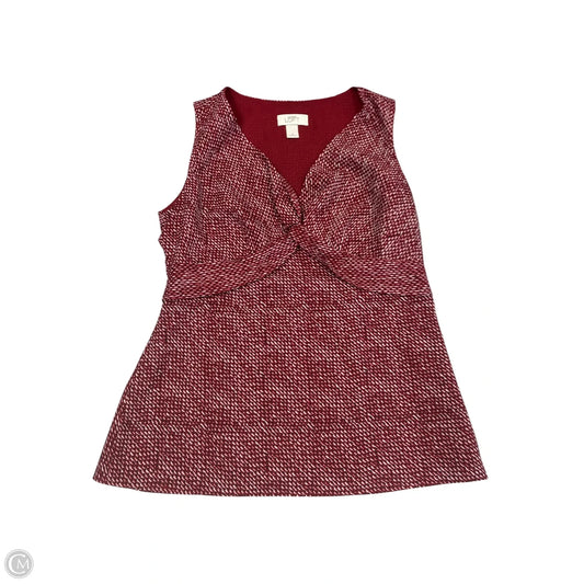 Blouse Sleeveless By Loft In Red, Size: Xs